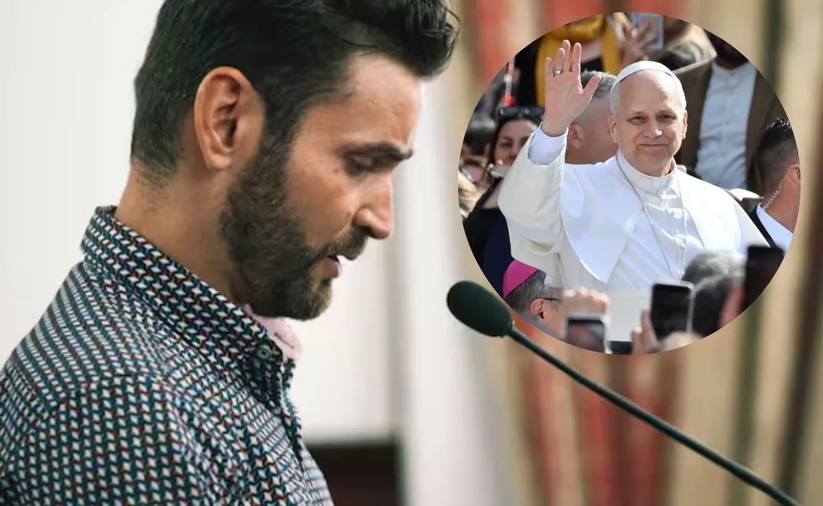 Ciro Molina, víctima canaria de abusos sexuales en la Iglesia, e imagen del papa León XIV |MONTAJEAH