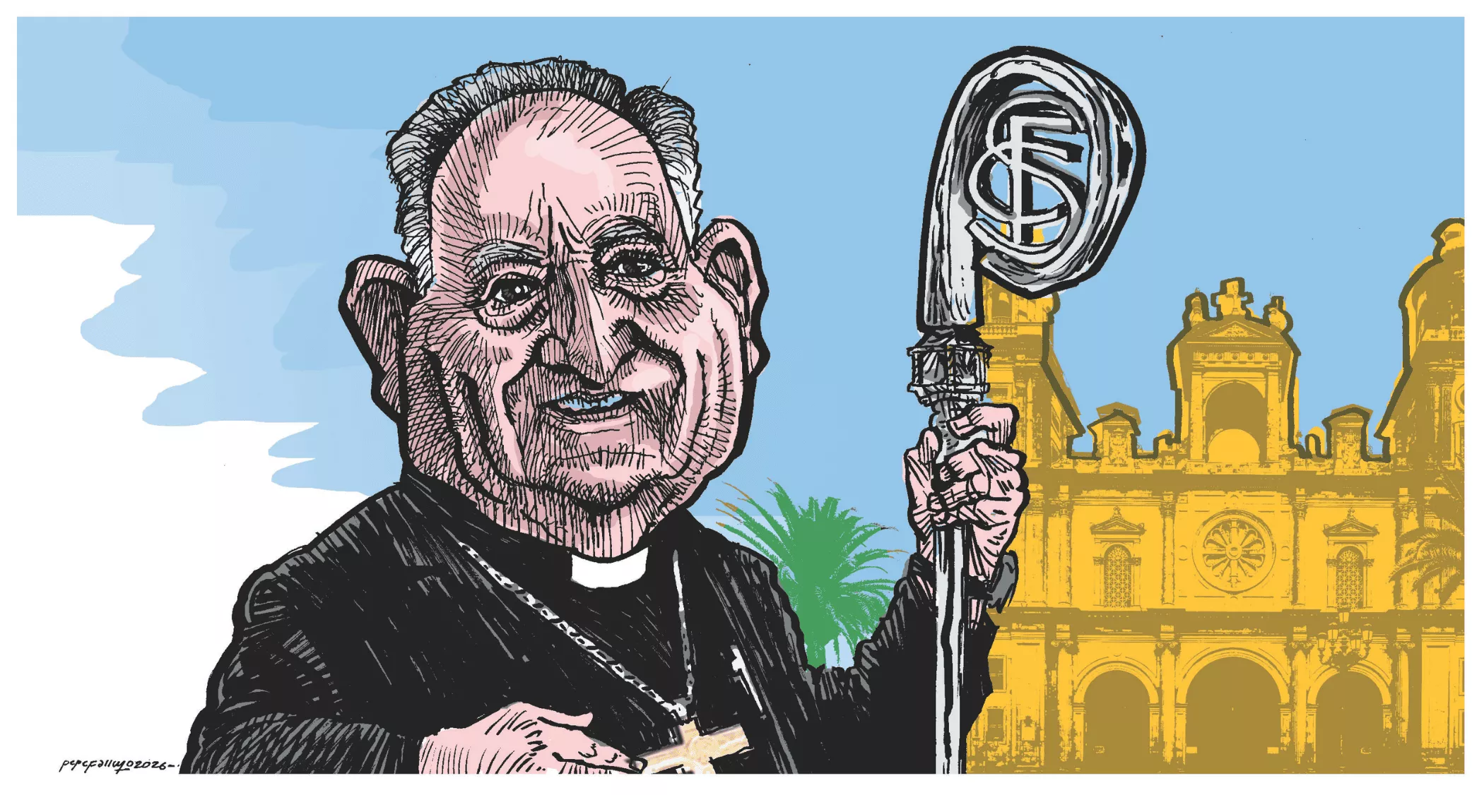 El obispo José Mazuelos, por Farruqo. 