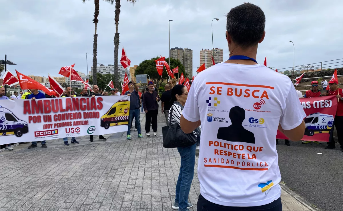 Las ambulancias mantienen la huelga para reclamar una actualización salarial / ARIADNA MARTÍNEZ - ATLÁNTICO HOY