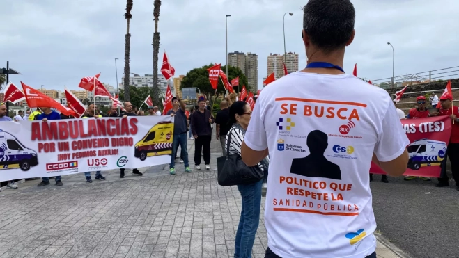 Las ambulancias mantienen la huelga para reclamar una actualización salarial / ARIADNA MARTÍNEZ - ATLÁNTICO HOY