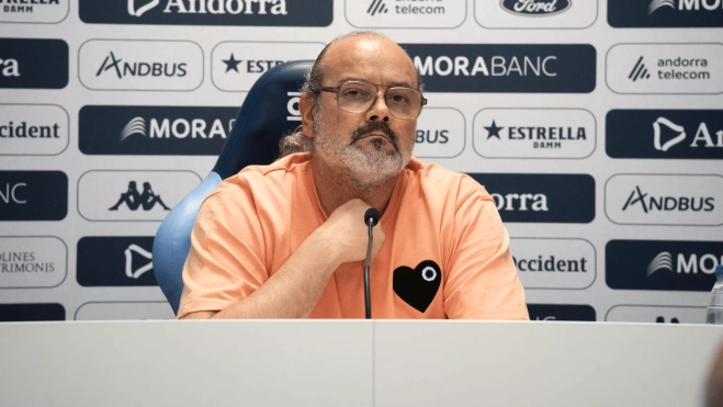 Francesc Solana, durante una rueda de prensa como director deportivo del MoraBanc Andorra. / BCA Francesc Solana, durante una rueda de prensa como director deportivo del MoraBanc Andorra. / BCA