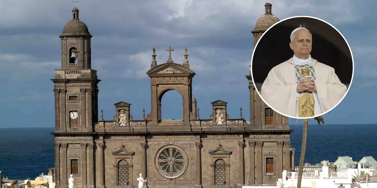 Imagen de la Catedral de Santa Ana y el papa Leon XIV / MONTAJE AH 
