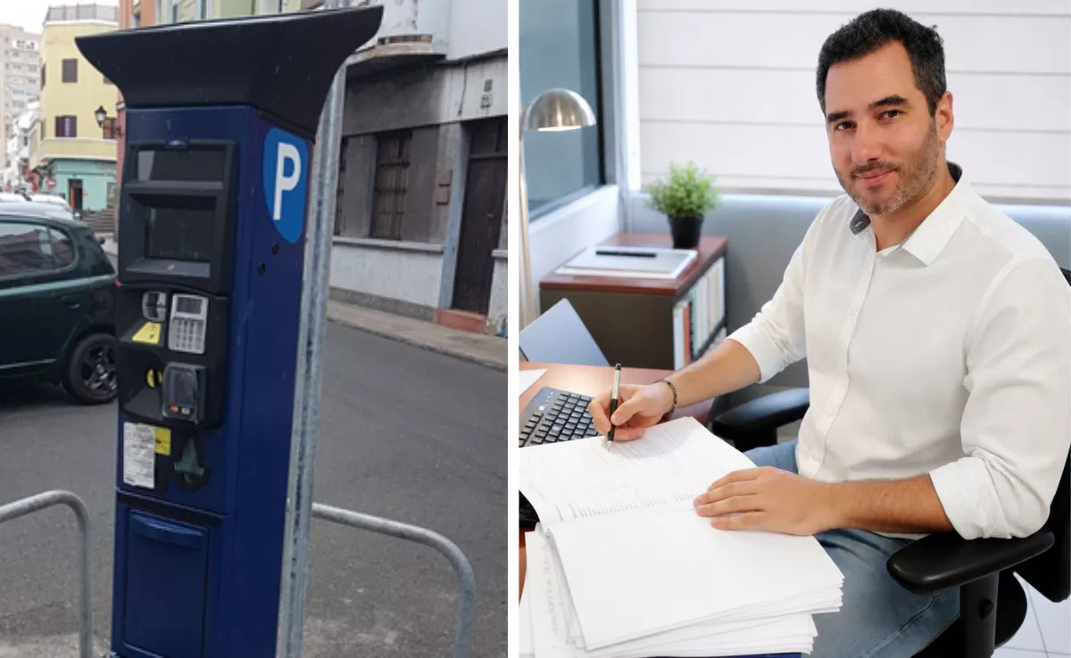 Rafael Inglott, del despacho Zentia Abogados, que lleva a varios afectados por las liquidaciones ilegales de la zona azul en Las Palmas de Gran Canaria. / MONTAJE ATLÁNTICO HOY 