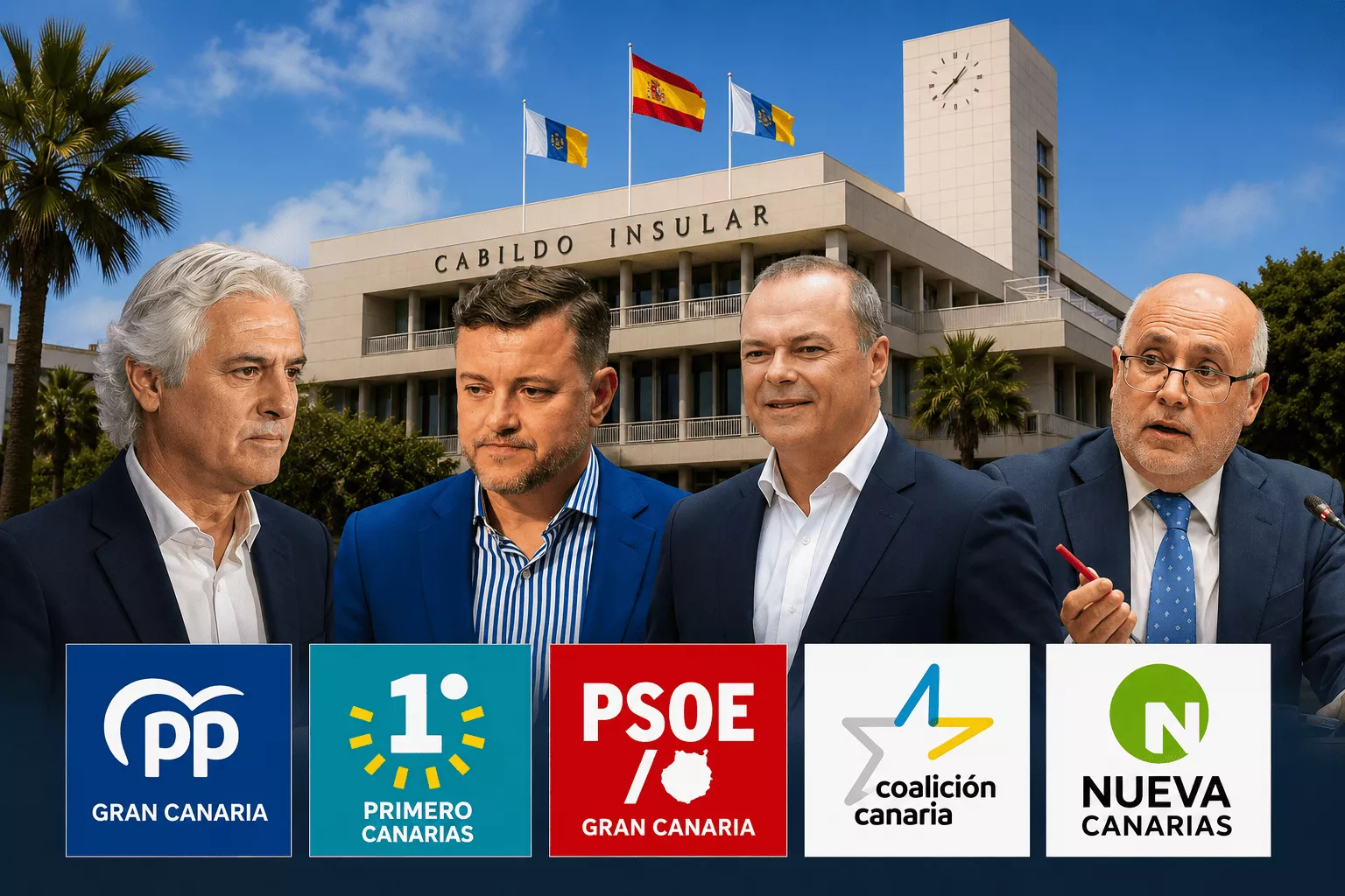 Morales frena el desplome de Nueva Canarias, pero no la fragmentación en el Cabildo de Gran Canaria. / AH