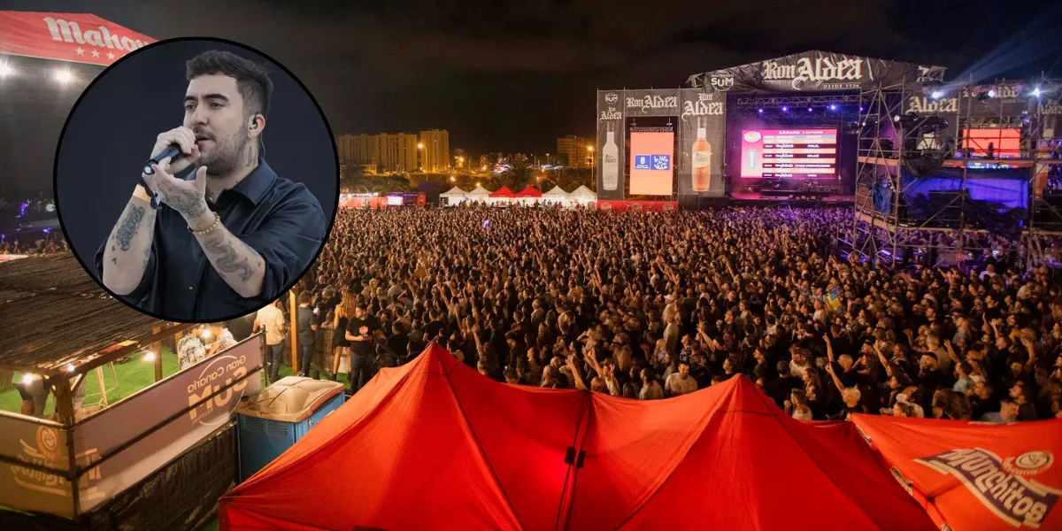 Montaje de un concierto del SUM Festival y el cantante Beret / MONTAJE AH