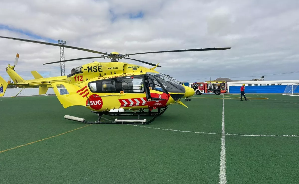 El helicóptero que auxilió a la menor en Fuerteventura / 112 CANARIAS