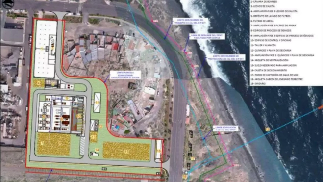 Plano del proyecto de la EDAM del Valle de Güímar.PROYECTO