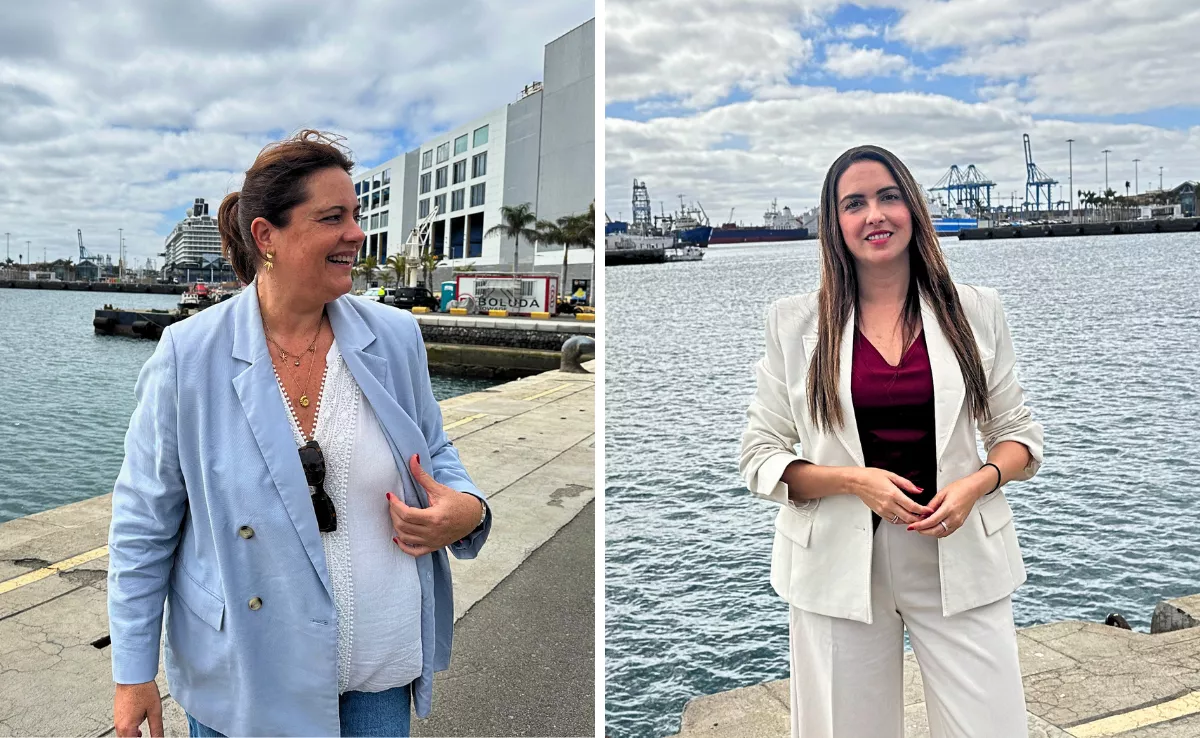 Beatriz Calzada, presidenta de la APLP y Betsabé Morales, gerente de la Fundación Puertos de Las Palmas / ATLÁNTICO HOY - MARCOS MORENO