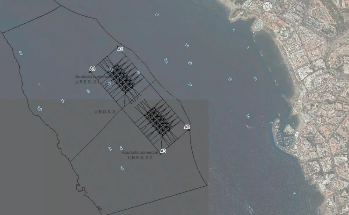 Ubicación del proyecto de granja marina que se impulsa en la Zona de Especial Conservación. / PROYECTO