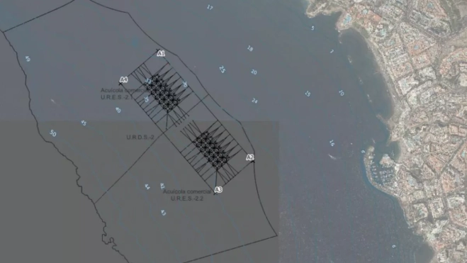 Ubicación del proyecto de granja marina que se impulsa en la Zona de Especial Conservación. PROYECTO