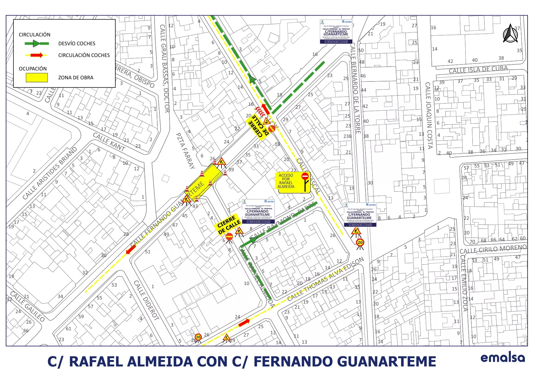 Nuevos cortes de tráfico en Guanarteme: consulta las vías afectadas entre el 29 de junio y el 1 de julio. EMALSA