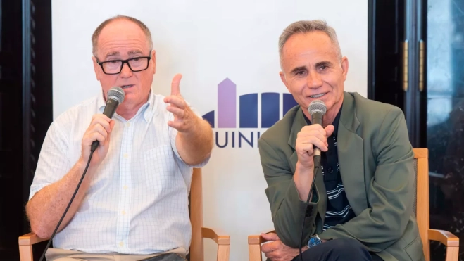 El director del festival, Miguel Ramírez, y el viceconsejero de Cultura del Gobierno de Canarias, Horacio Umpiérrez / CEDIDA