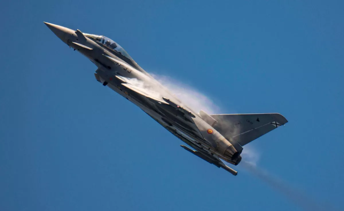 El Ejército del Aire desplegó este viernes en la Base Aérea de Gando (Gran Canaria) los nuevos Eurofighter|EFE