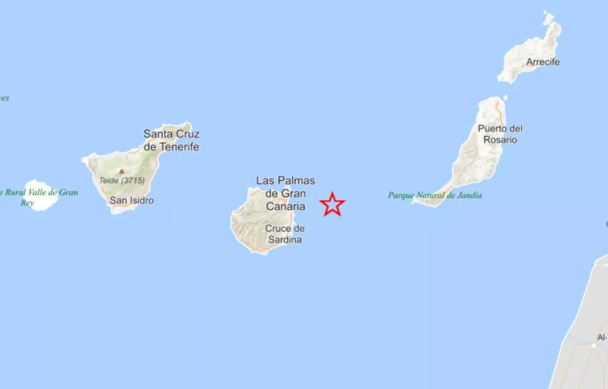 El IGN registra un terremoto de magnitud 3,9 al este de Gran Canaria. INSTITUTO GEOGRÁFICO NACIONAL