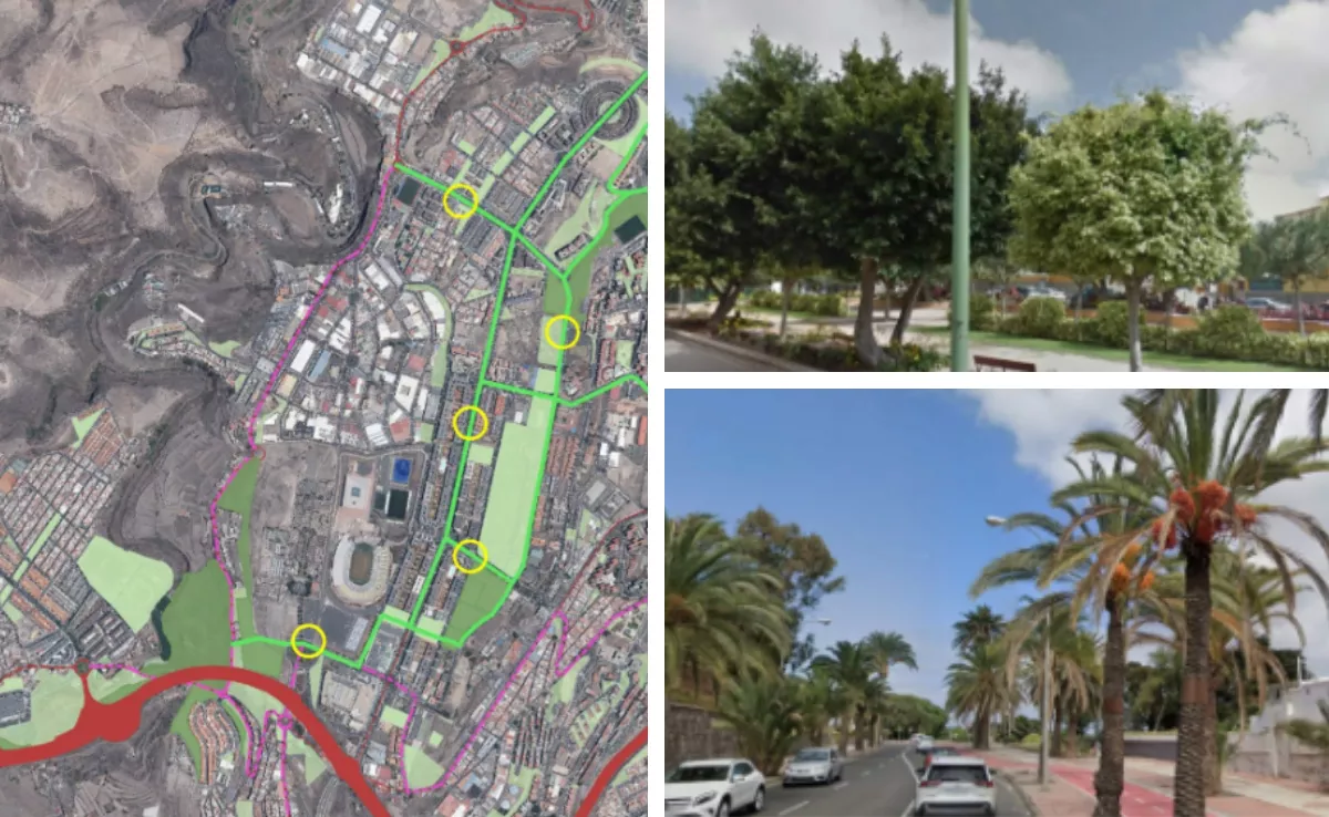 Zonas de actuación de la fase 7 del corredor verde / AH