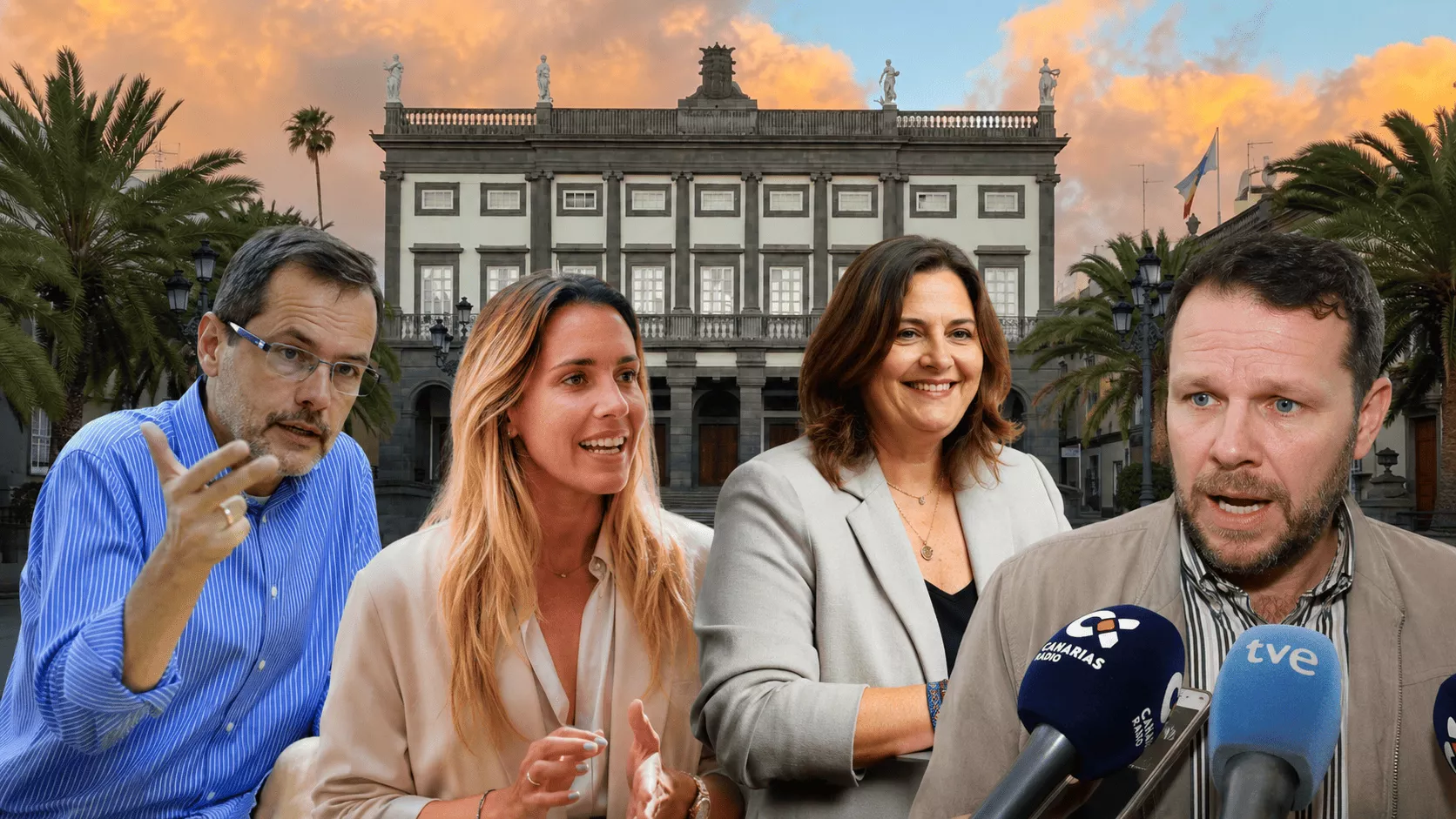 Beatriz Calzada, María Fernández, Marcial Morales y Heriberto Dávila, los primeros nombres para la lista conjunta de CC y Primero Canarias en Las Palmas. / AH