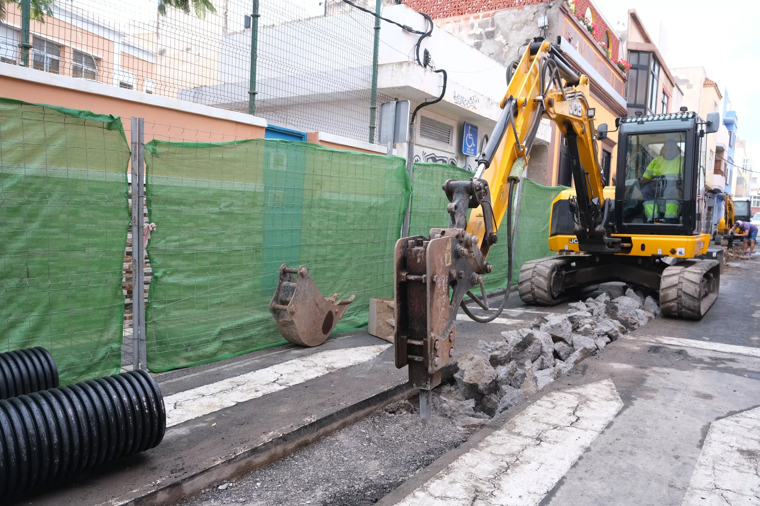 Imagen de archivo de las obras de la primera fase de las obras de saneamiento de La Isleta. AYUNTAMIENTO