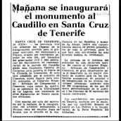 Recorte de prensa del día de la inauguración del monumento | CEDIDA Recorte de prensa del día de la inauguración del monumento | CEDIDA
