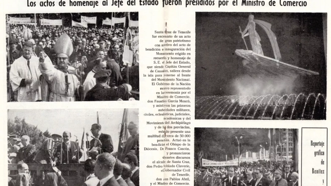 1966. Inauguración del monumento a Franco en Santa Cruz. Revista Canarias Gráfica 1966 1966. Inauguración del monumento a Franco en Santa Cruz. Revista Canarias Gráfica 1966