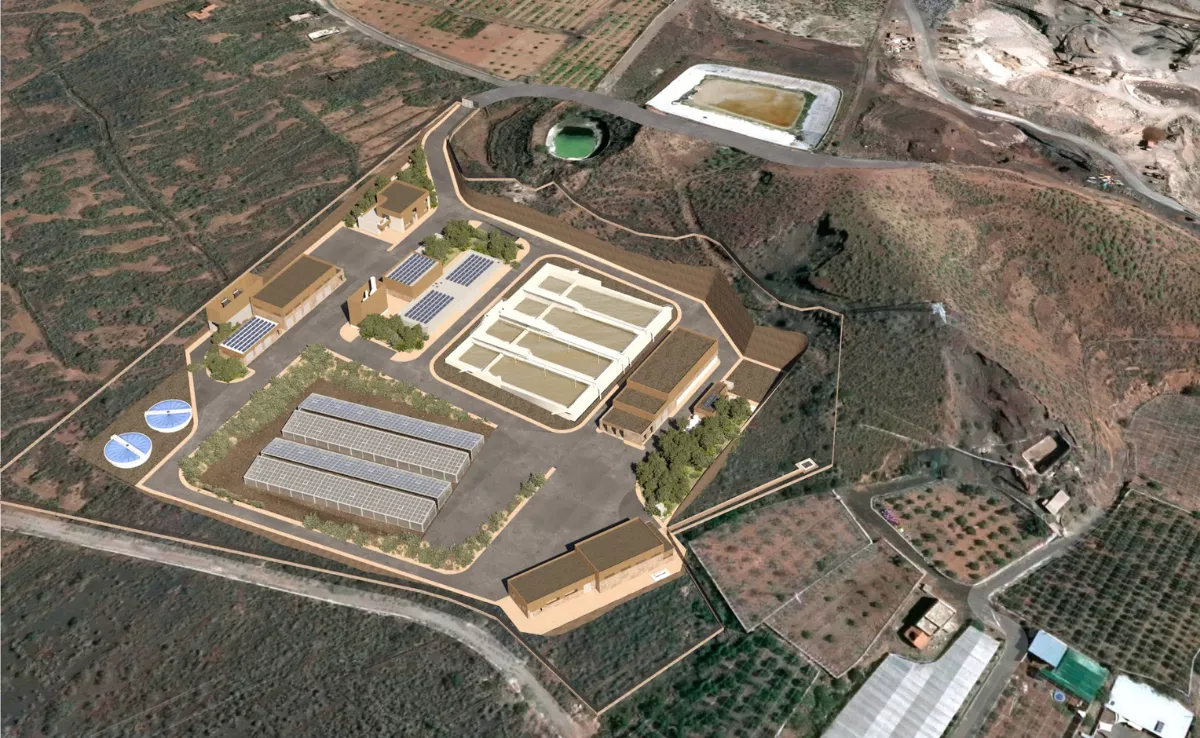 Render del proyecto de la estación depuradora de aguas residuales Montaña Reverón, en Tenerife./ ARCHIVO