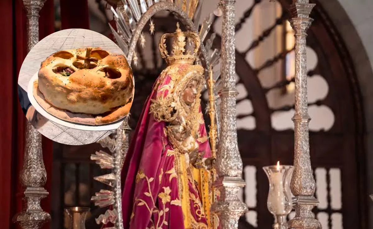 Imagen de la Virgen de Candelaria y la pizza en su honor / AH