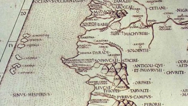 Canarias en el mapa de Ptolomeo, siglo I a.C / AH Canarias en el mapa de Ptolomeo, siglo I a.C / AH