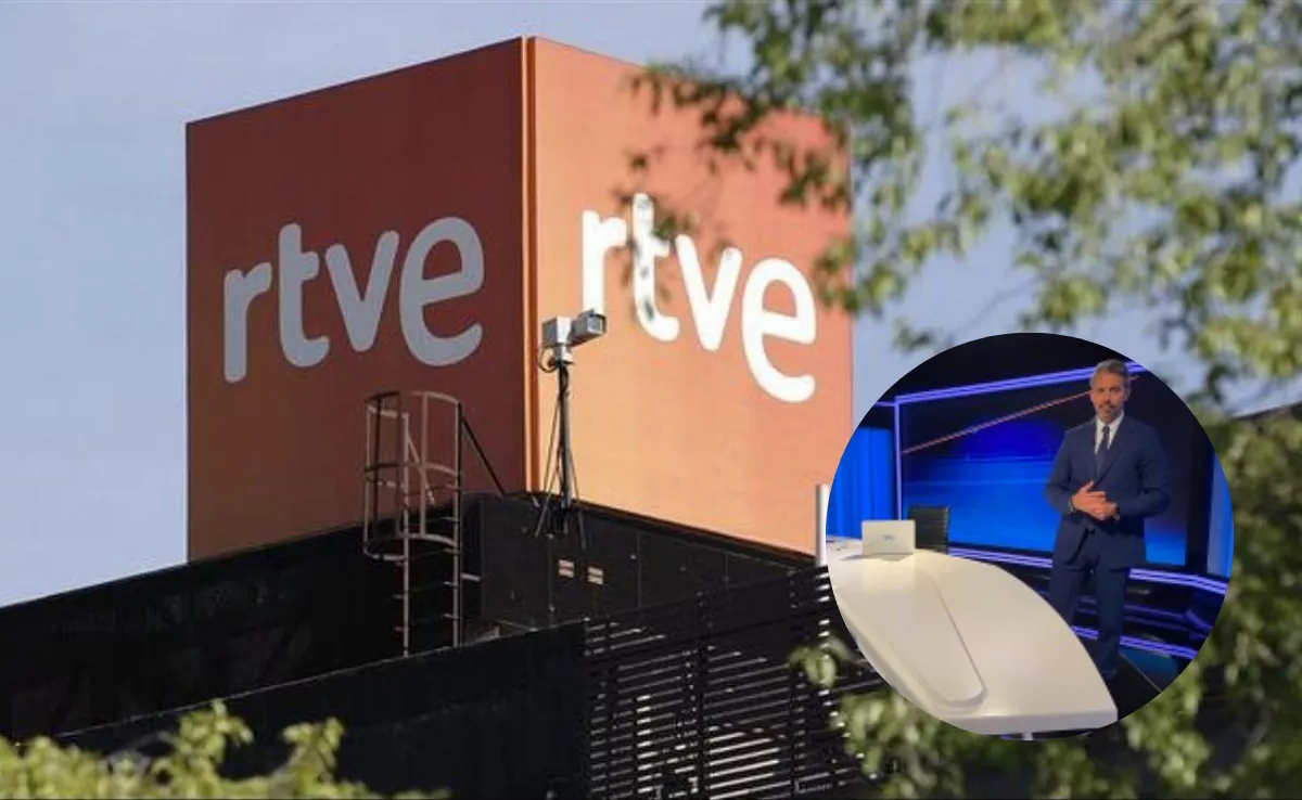 Imagen con el logo de RTVE y el nuevo director de su centro territorial en Canarias, Miguel Ángel Guerra