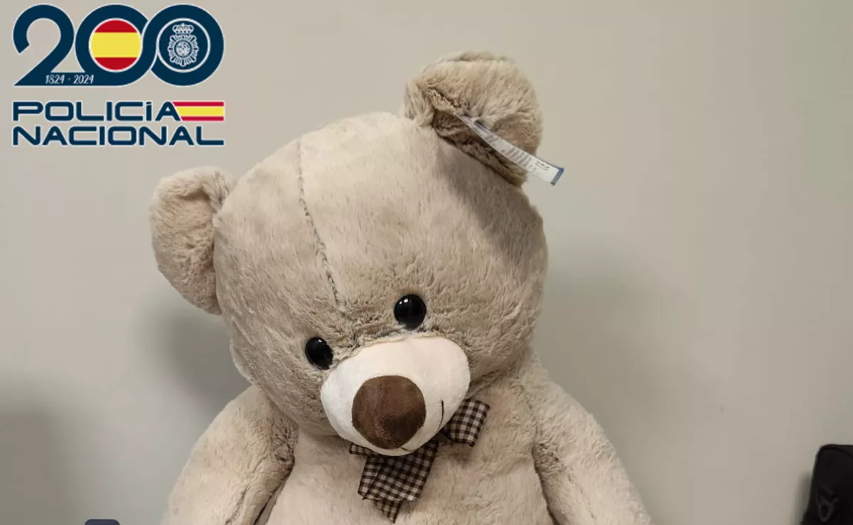 Peluche interceptado que ocultaba droga con destino a Tenerife. / POLICÍA NACIONAL