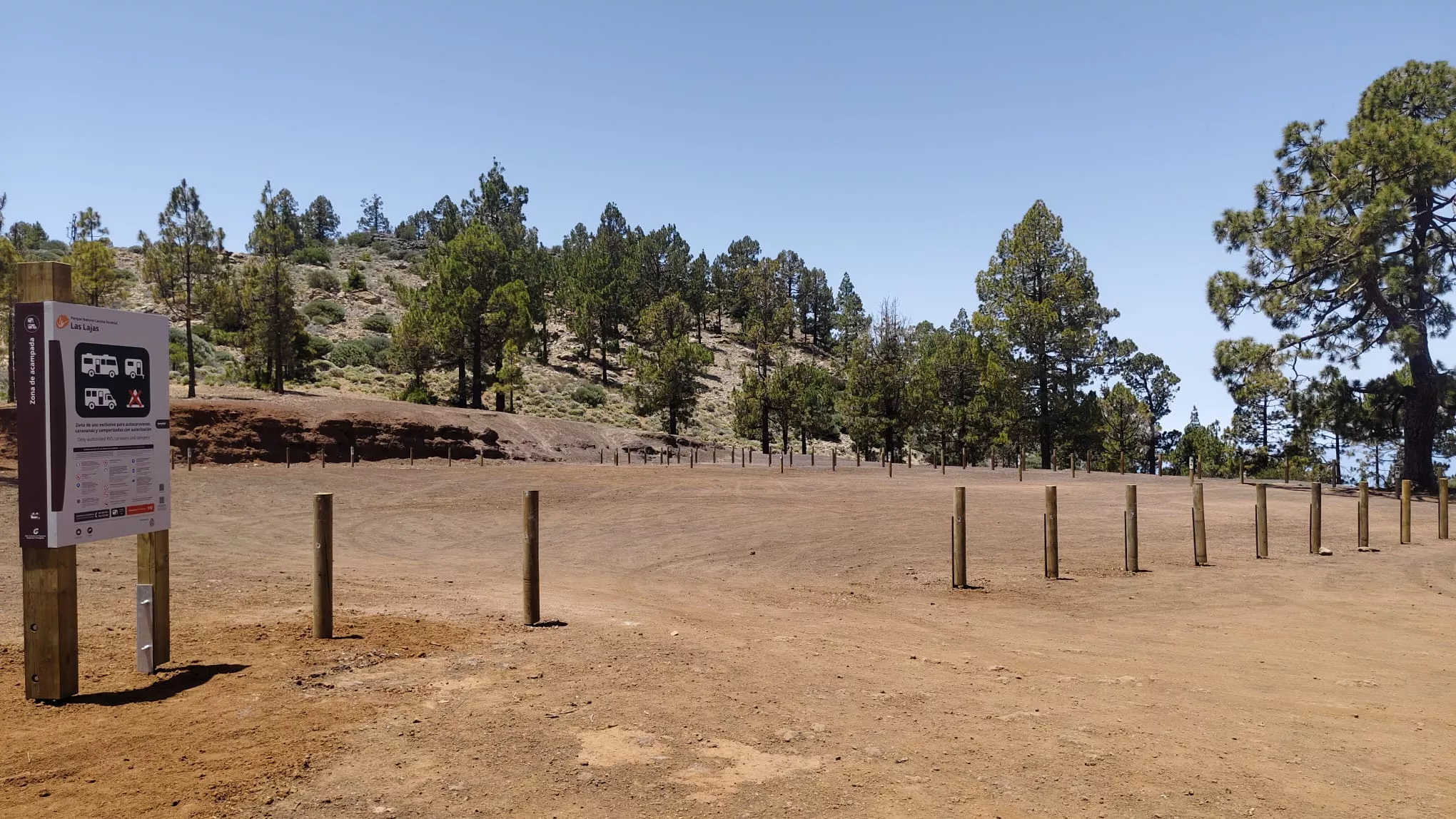 Zona de acampada para autocaravanas de Las Lajas, en el Parque Natural de Corona Forestal. / CEDIDA