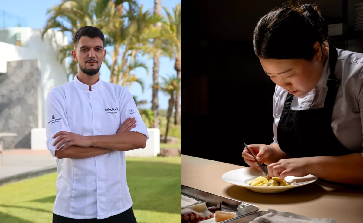 Julio Hernández, jefe de cocina residente de Akira Back Tenerife y Anna (Soohyun) An, chef de Akira Back Florence / CEDIDA