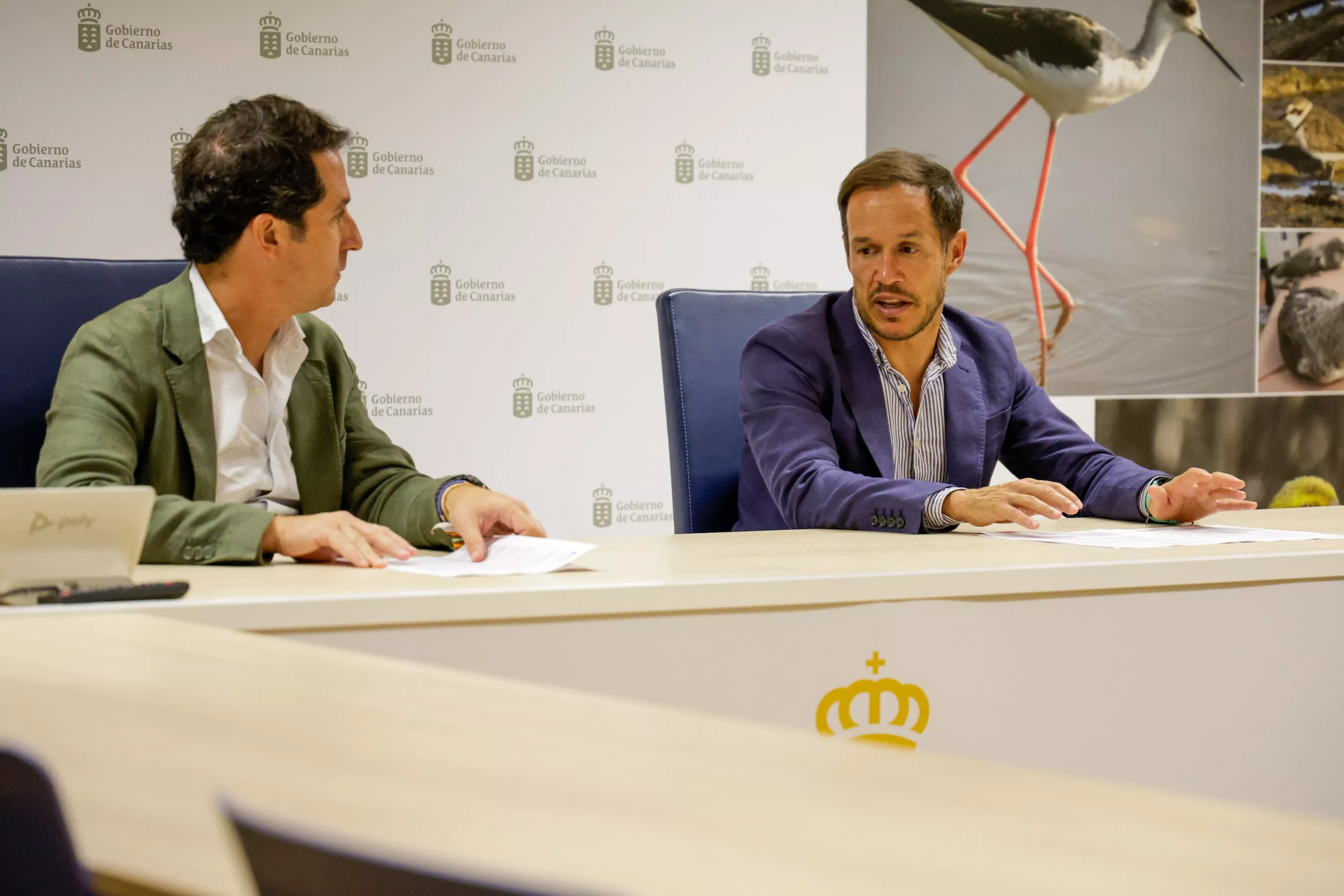 El consejero de Transición Ecológica, Mariano H. Zapata, con el director general de Calidad Ambiental, Ángel Montañés. / ACFIPRESS