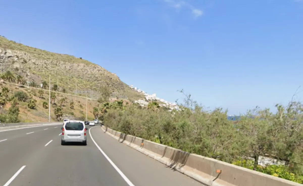 Imagen de la GC-1 a la altura de La Laja. / GOOGLE