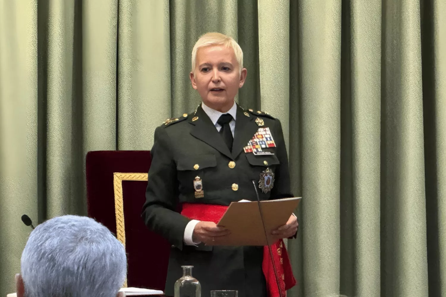 Begoña Aramendía, presidenta del Tribunal Militar Central, en su toma de posesión./ ARCHIVO