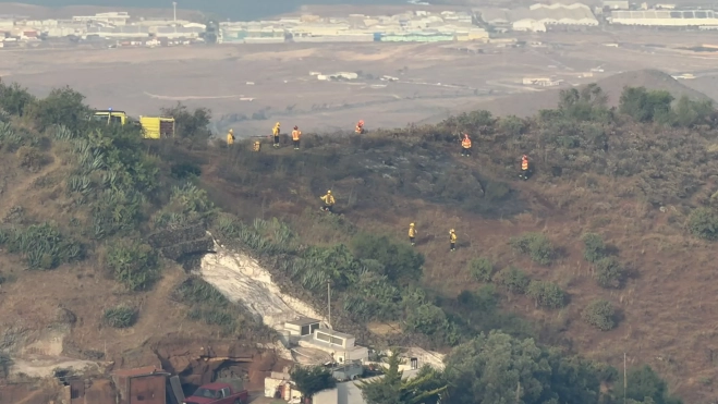 Efectivos actuando en el incendio entre Telde y Valsequillo. / AYUNTAMIENTO DE TELDE Efectivos actuando en el incendio entre Telde y Valsequillo. / AYUNTAMIENTO DE TELDE