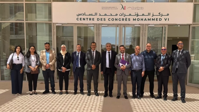 Foto 1 La delegacion universitaria canaria durante su visita al Centre de Congres Mohammed VI en Dakhla Foto 1 La delegacion universitaria canaria durante su visita al Centre de Congres Mohammed VI en Dakhla