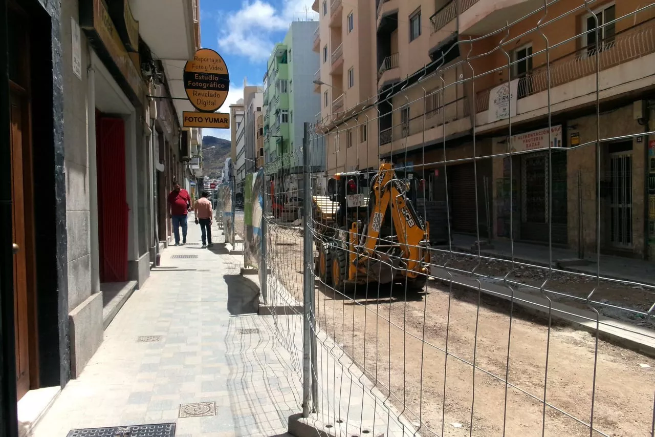Obras en la calle Rosa. / CEDIDA