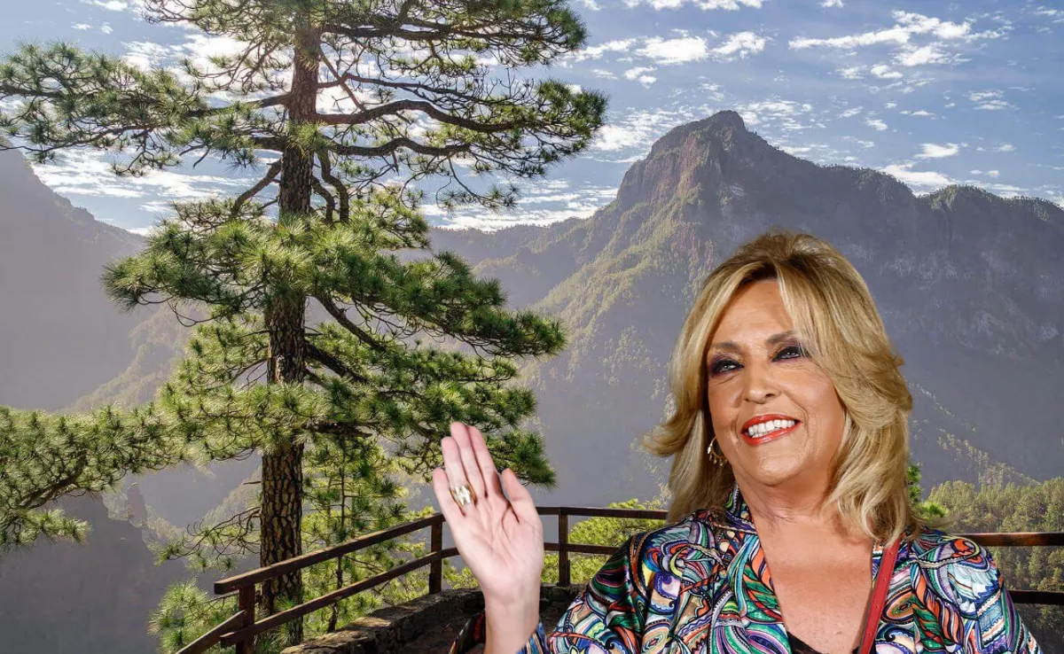 Imagen de la Caldera de Taburiente y Lydia Lozano / AH