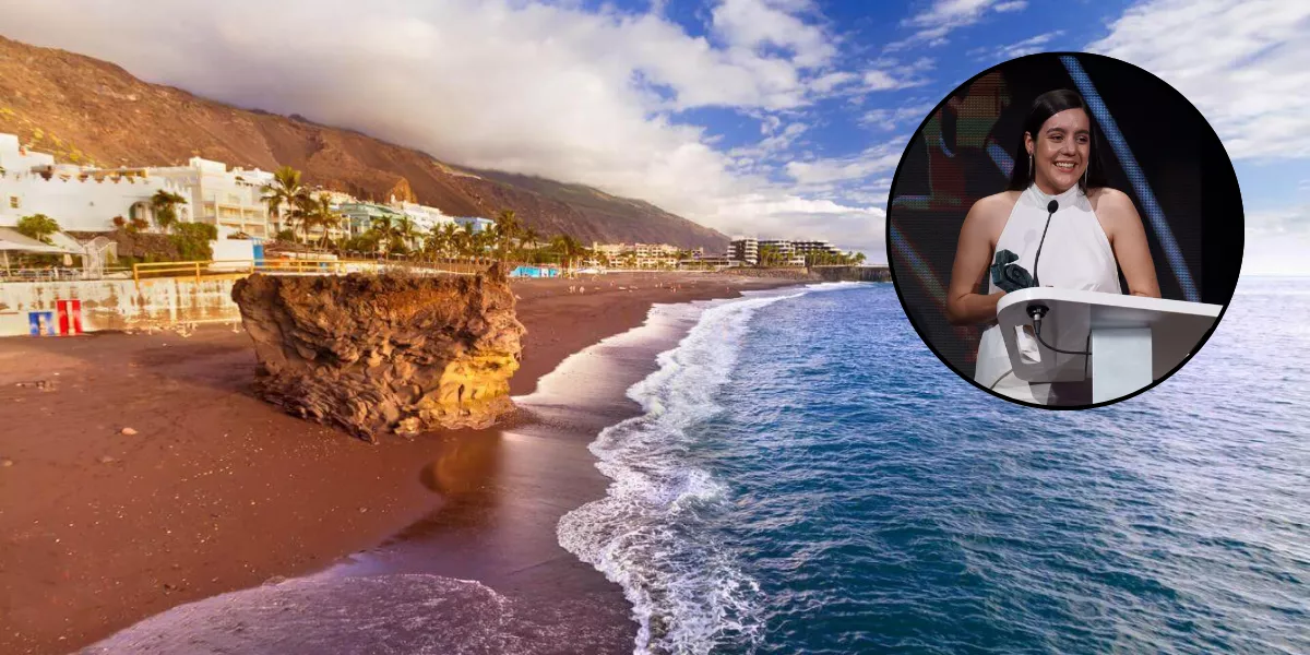 Imagen de Puerto Naos, la playa favorita de Valeria Castro / MONTAJE AH 