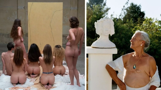 Composición con otras dos obras que se expondrán en 'Nudetopia'. / MATY CHEVRIÈRE