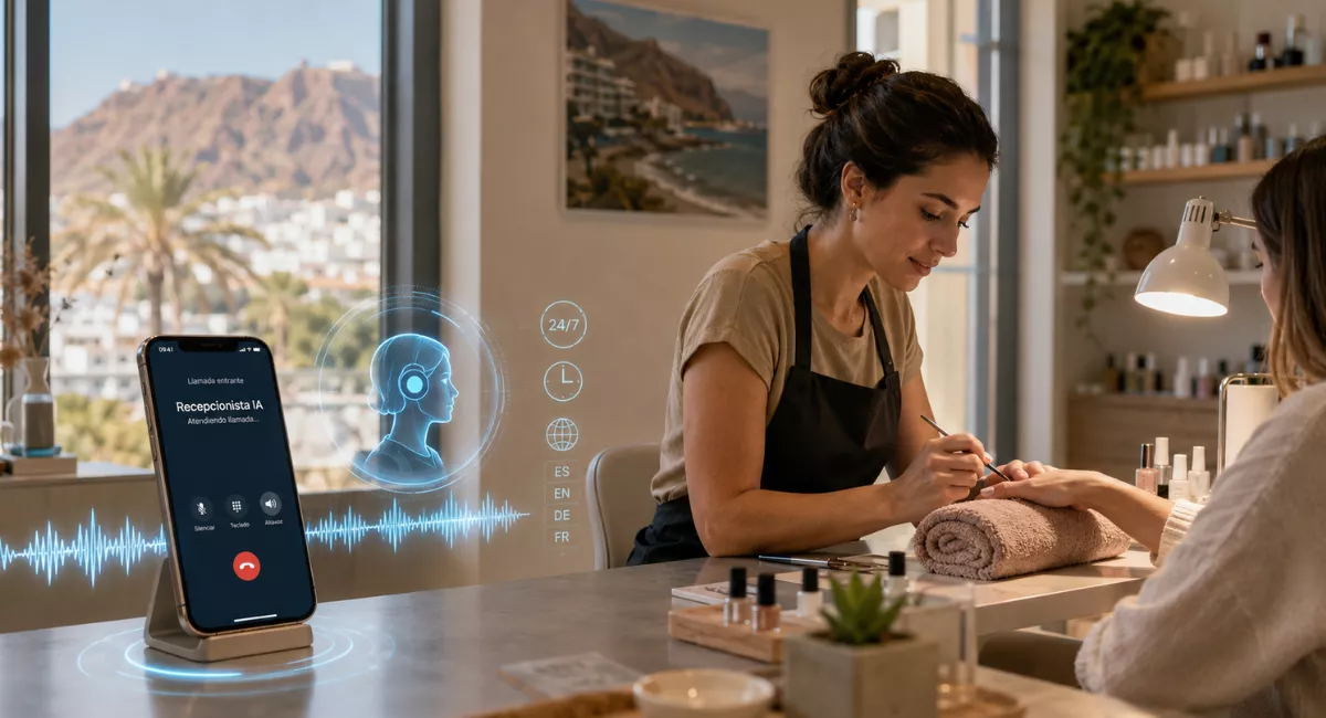Imagen que representa cómo funciona Carla, la recepcionista con inteligencia artificial creada en Canarias / AH