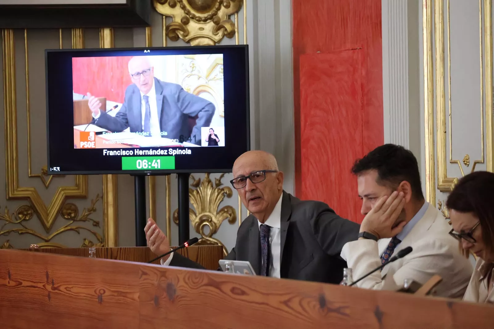 El concejal Francisco Hernández Spínola, durante el Pleno del mes de julio. AYUNTAMIENTO LPA