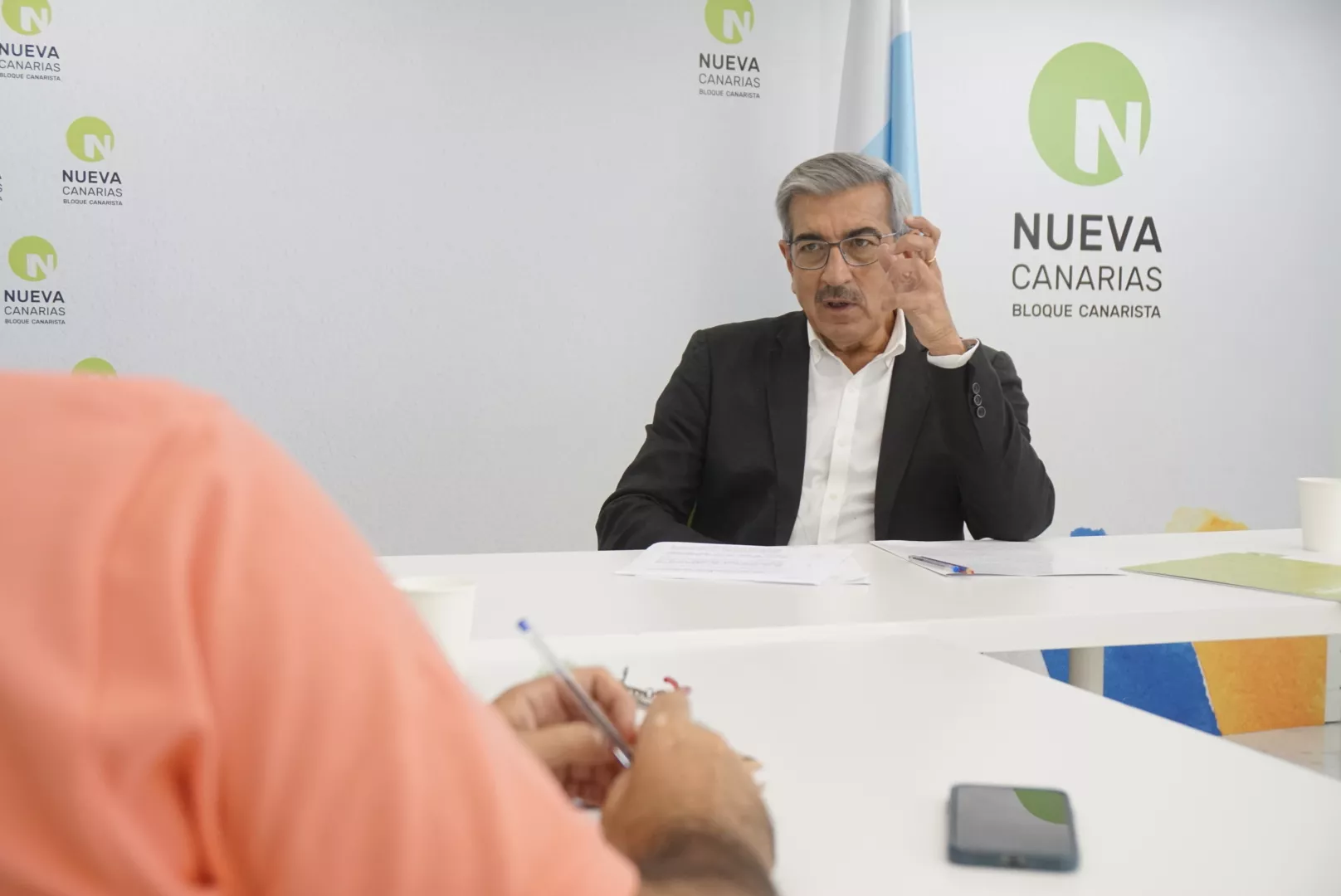 Román Rodríguez en la sede nacional de NC. AH