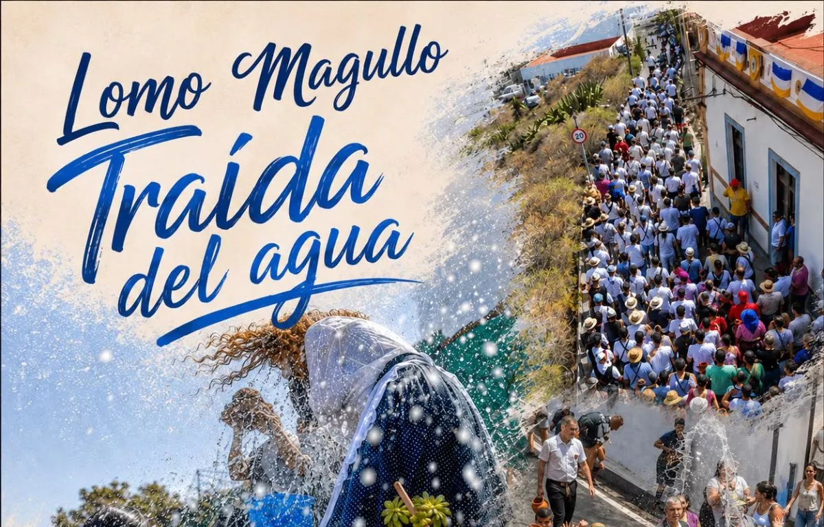 Cartel de la Traída del agua de Lomo Magullo. AYUNTAMIENTO DE TELDE