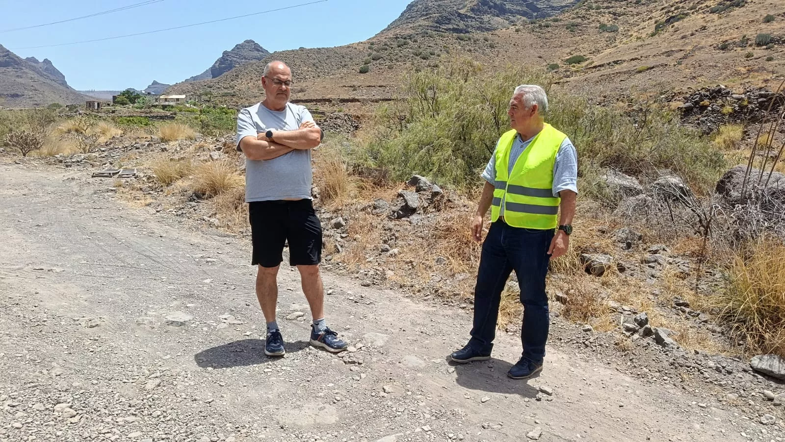 Visita a las obras de acceso a la playa de Tasartico. AYUNTAMIENTO DE LA ALDEA