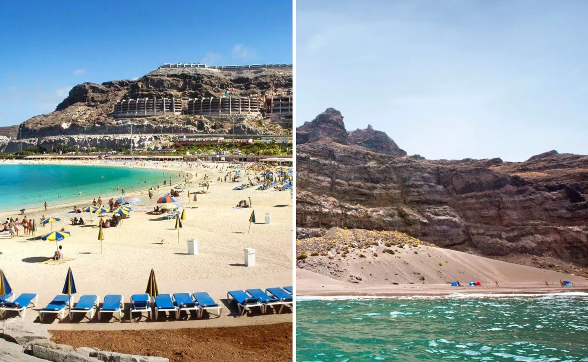 A la izquierda, la playa de Amadores; a la derecha, la playa de Guguy / MONTAJE AH