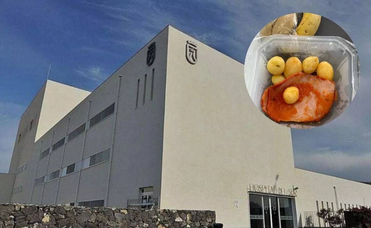 Imagen editada con la fachada del Hospital Sur y una de las comidas del centro sanitario./ Archivo-Sindicato de Médicos