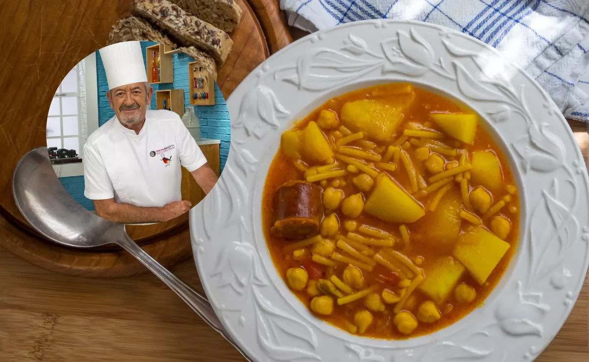 Imagen del rancho canario y Karlos Arguiñano / PASTAS LA ISLEÑA - EFE