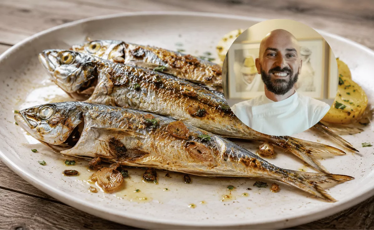 Imagen de un plato de chicharros y Braulio Simancas / AH