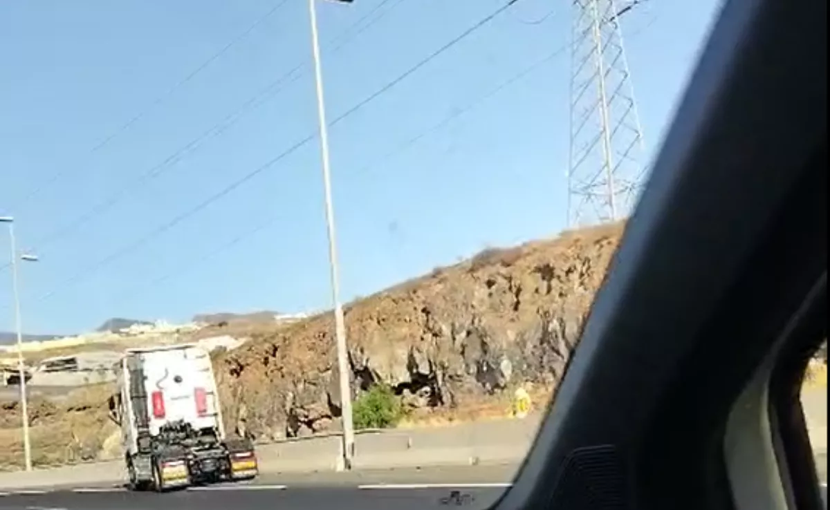 Imagen de un camión averiado en la TF-1. / ATLÁNTICO HOY