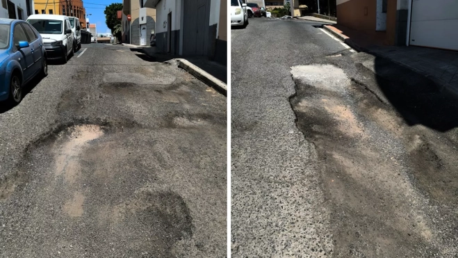 Los baches de la calle Uruguay son tan profundos que tienen gravilla y tierra / CEDIDAS Los baches de la calle Uruguay son tan profundos que tienen gravilla y tierra / CEDIDAS